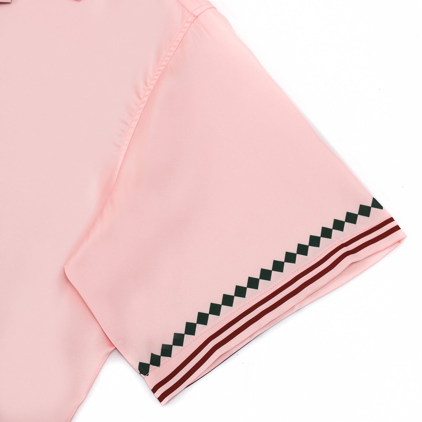 Pink Flower Design Short Sleeve Sports Shirt