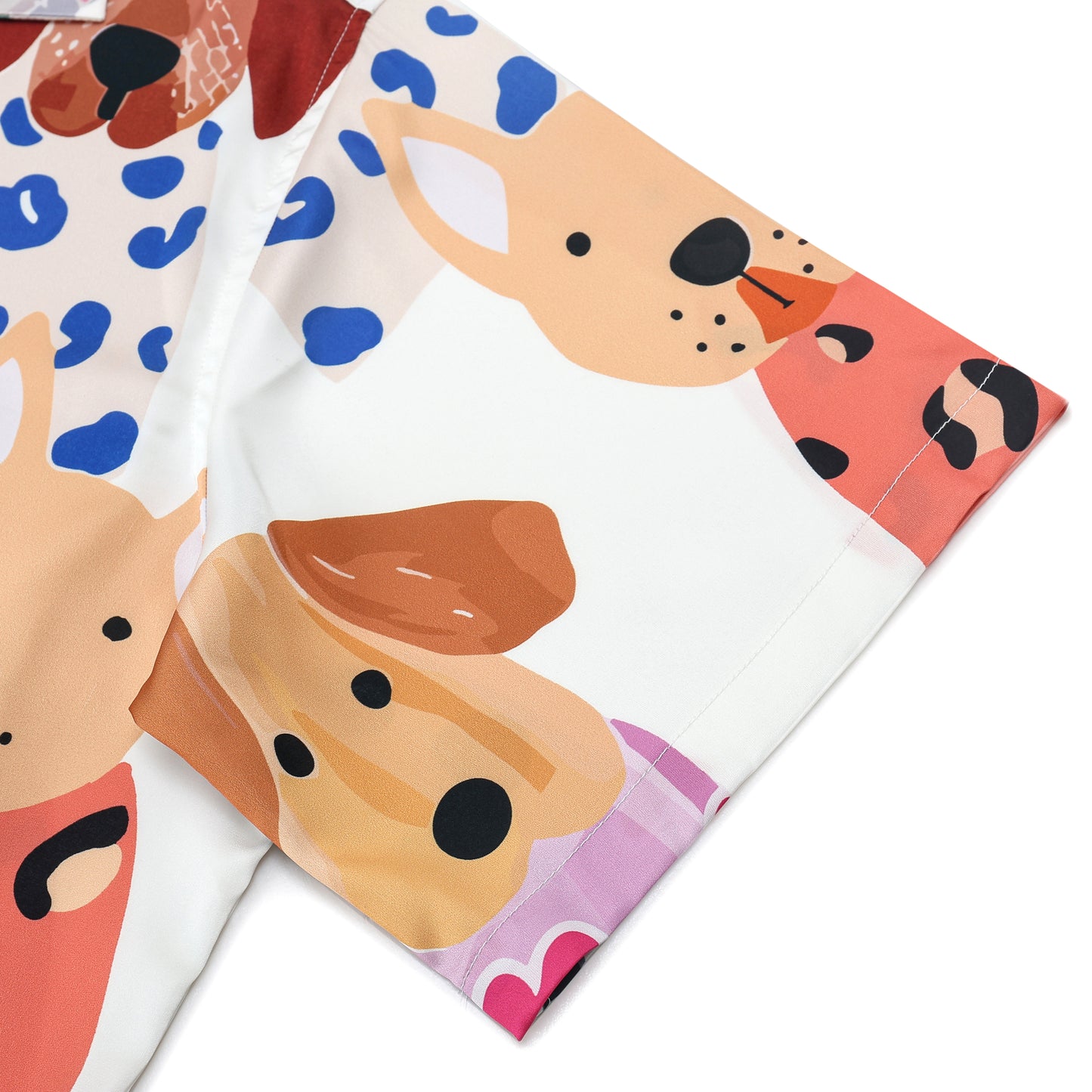 Puppy Paradise Print Camp Collar Short Sleeve Shirt