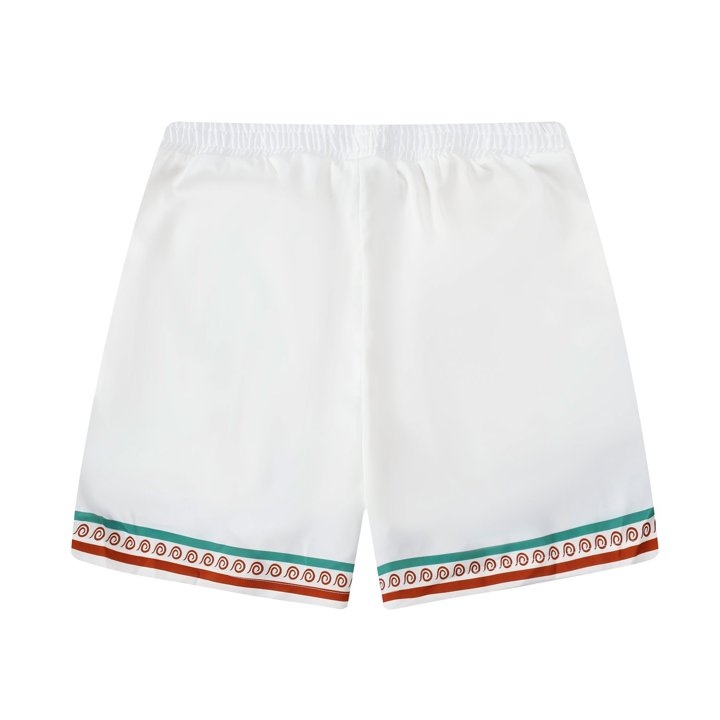 Festival Outfit Tropical Tiki Statue Pattern Waistband Shorts in White