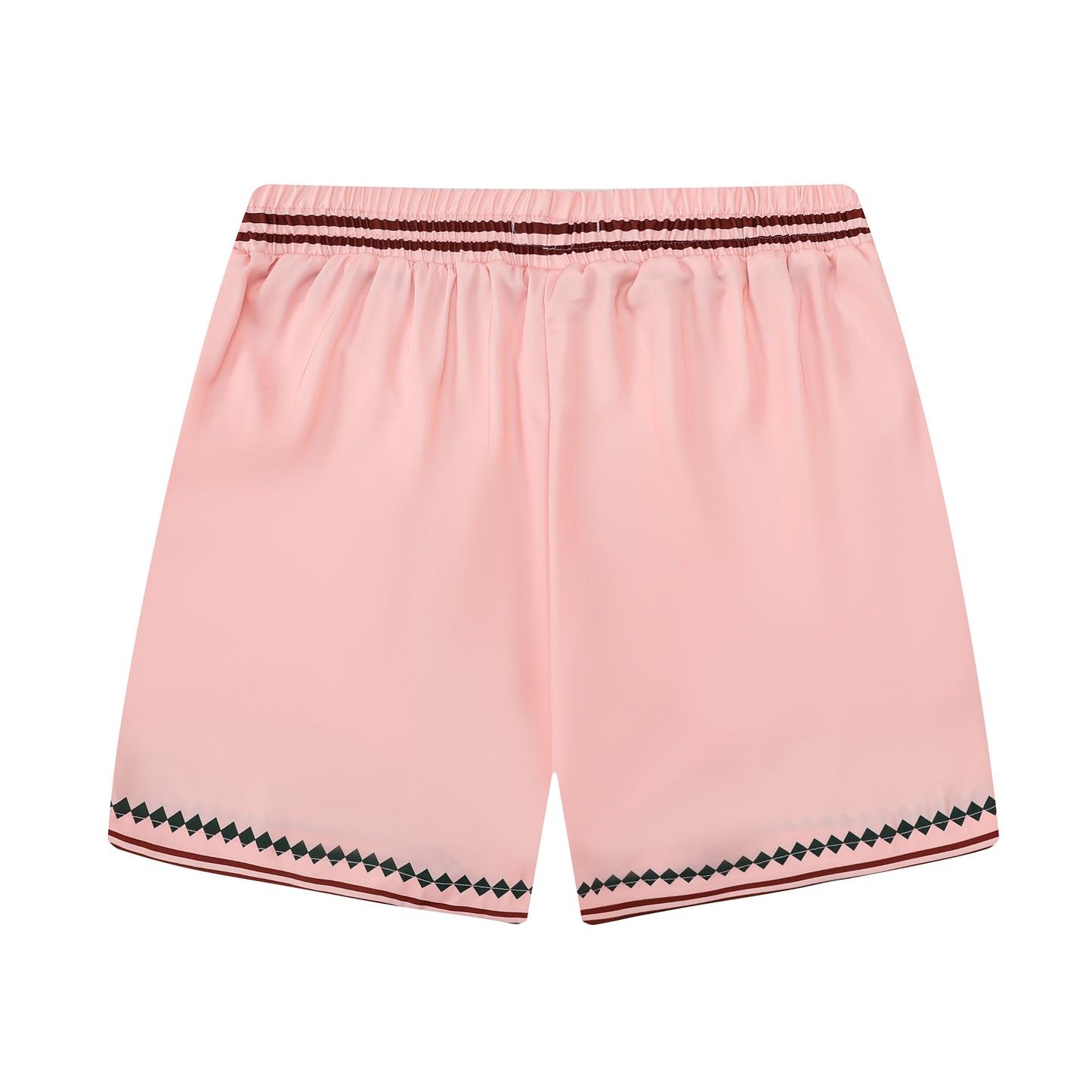 Pink Stripe Elastic Waistband Tennis Shorts for Men