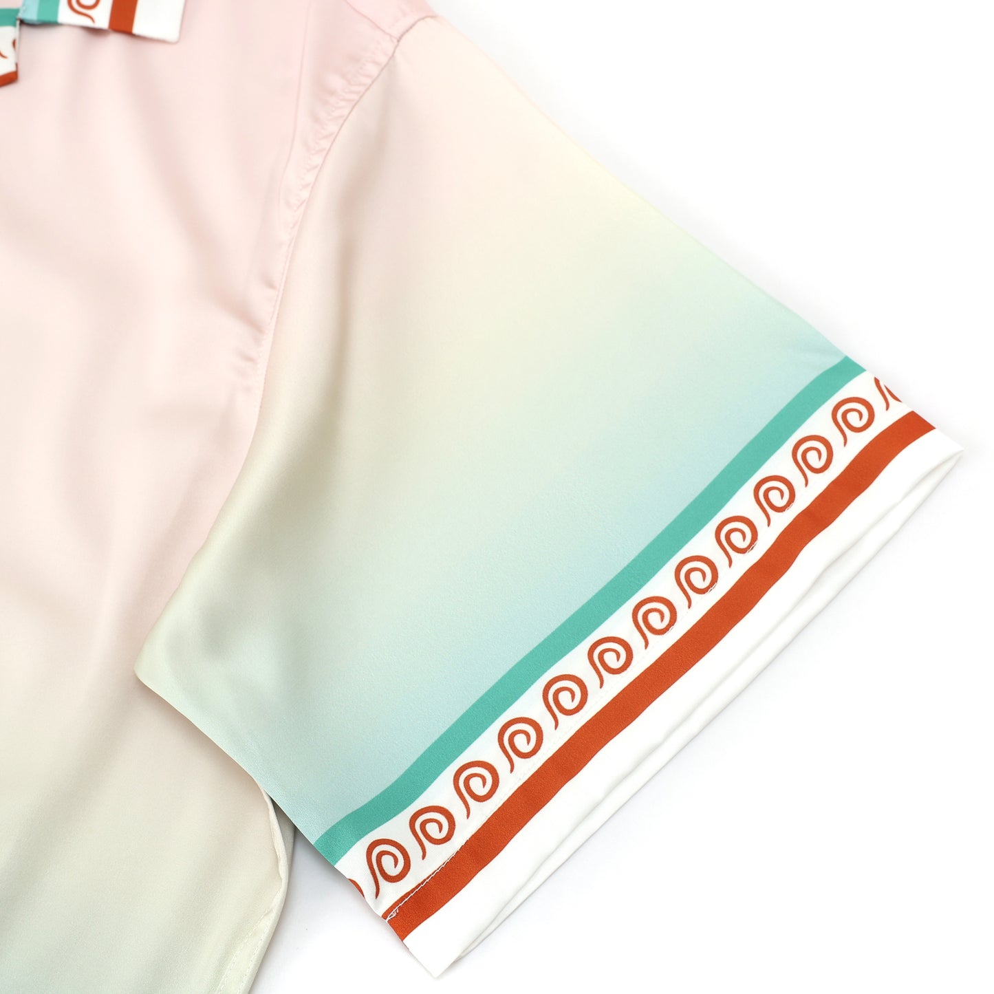 Tropical Tiki Statue Pattern Short Sleeve Camp Collar Shirt in Pink