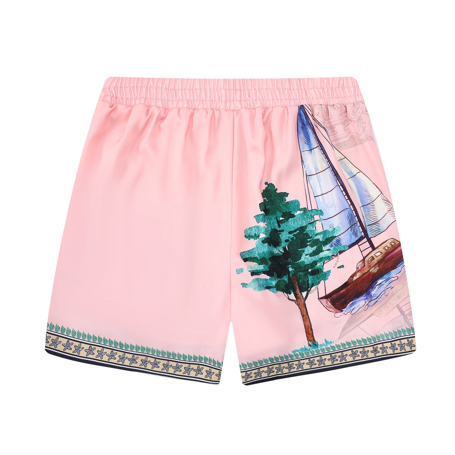 Goddess Statue Pattern Elastic Waist Summer Casual Shorts