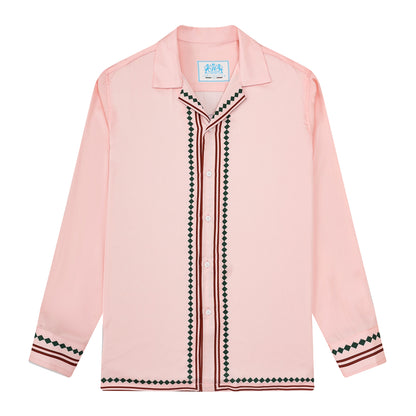 Pink Camp Collar Long Sleeve Shirt