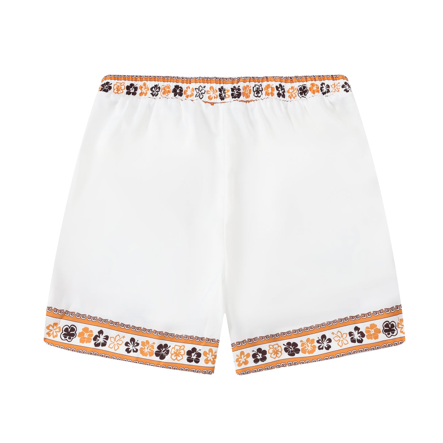 Hawaiian Tiki Themed Waistband Shorts in Brown
