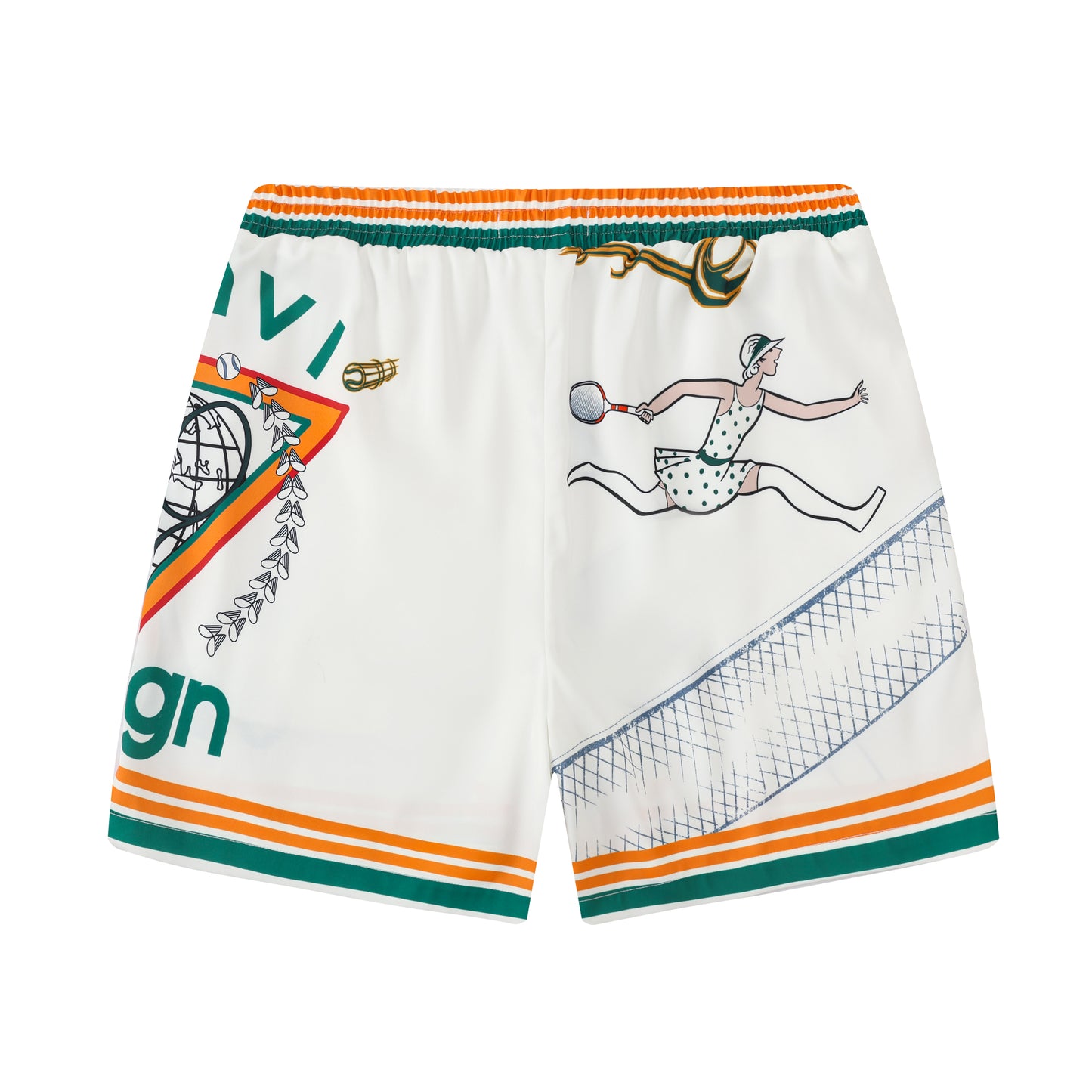 Tennis Court Sports Resort Wear Silk Fiber Waistband Shorts
