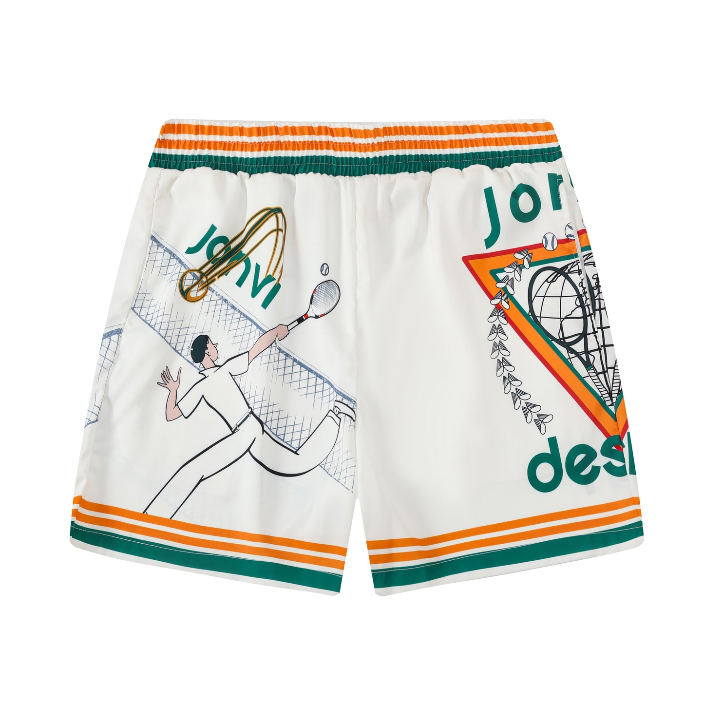 Tennis Court Sports Resort Wear Silk Fiber Waistband Shorts