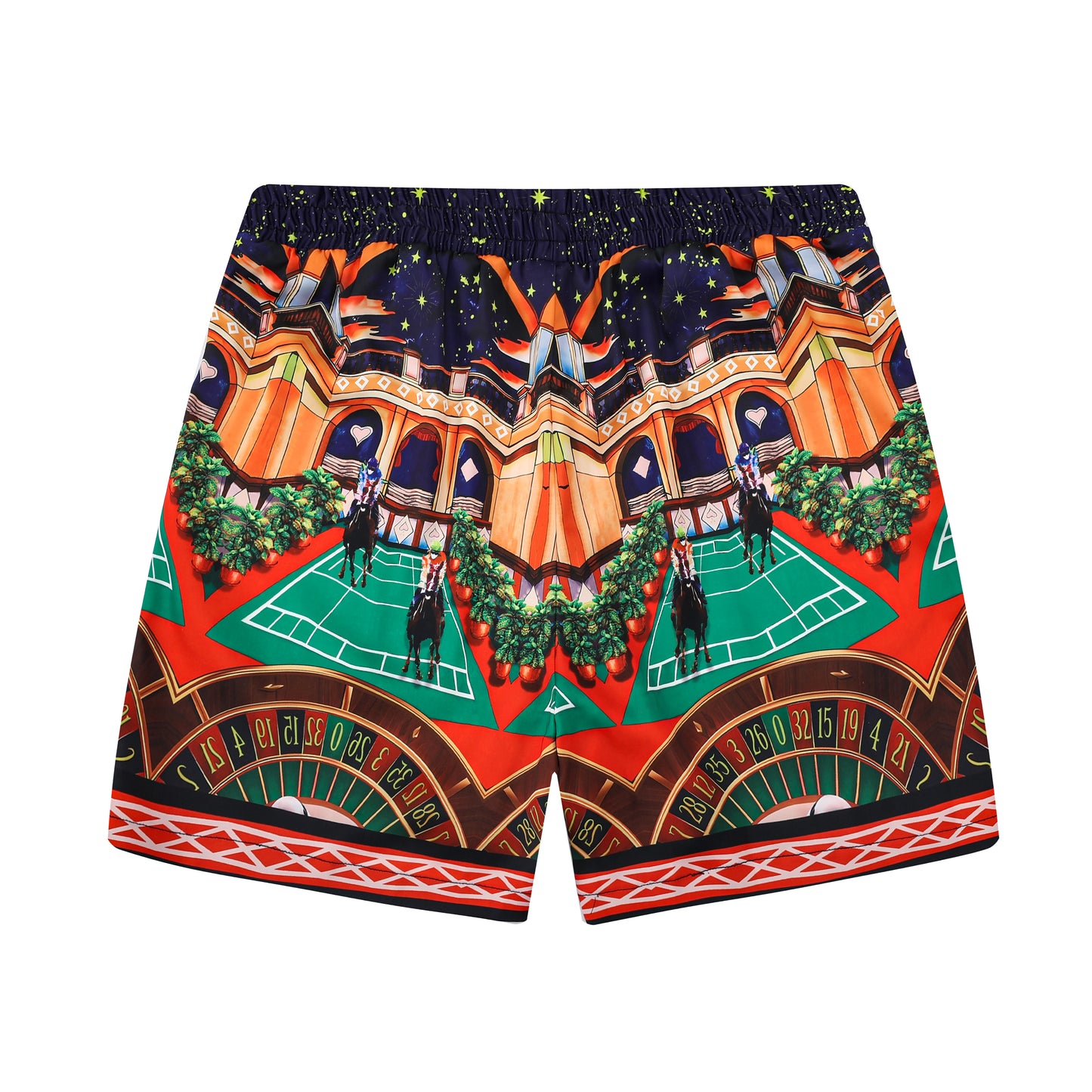 Starry Night Casino Printed Waistband Shorts