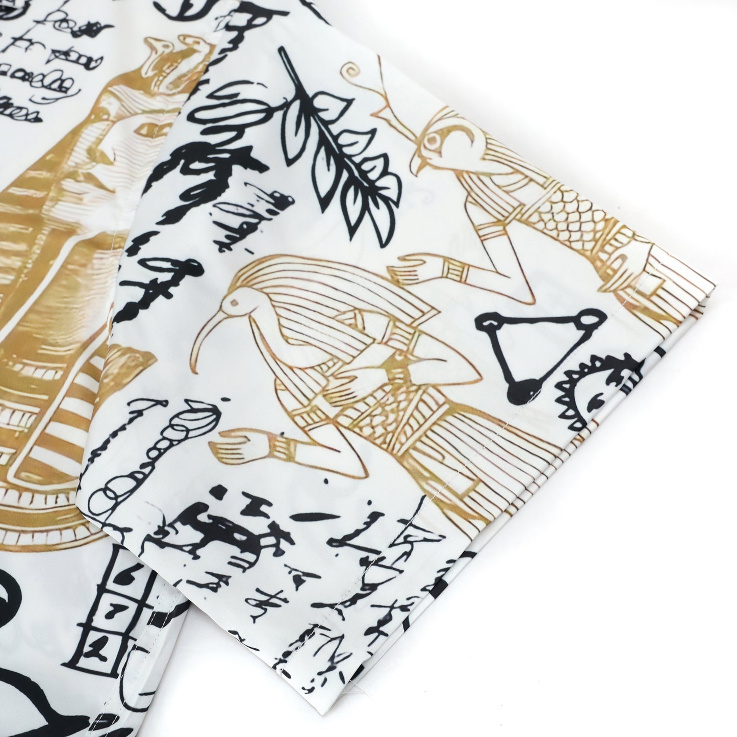 Egyptian Pyramid Pattern Short Sleeve Camp Collar Shirt