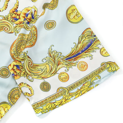 Baroque Animal Pattern Short Sleeve Camp Collar Shirt