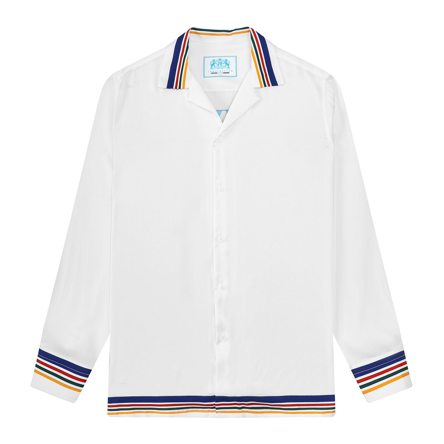 Western Architecture Print Camp Collar Long Sleeve Shirt