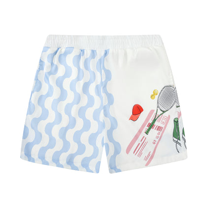 Tennis Element Print Waistband Shorts