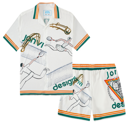Tennis Court Sports Resort Wear Silk Fiber Waistband Shorts