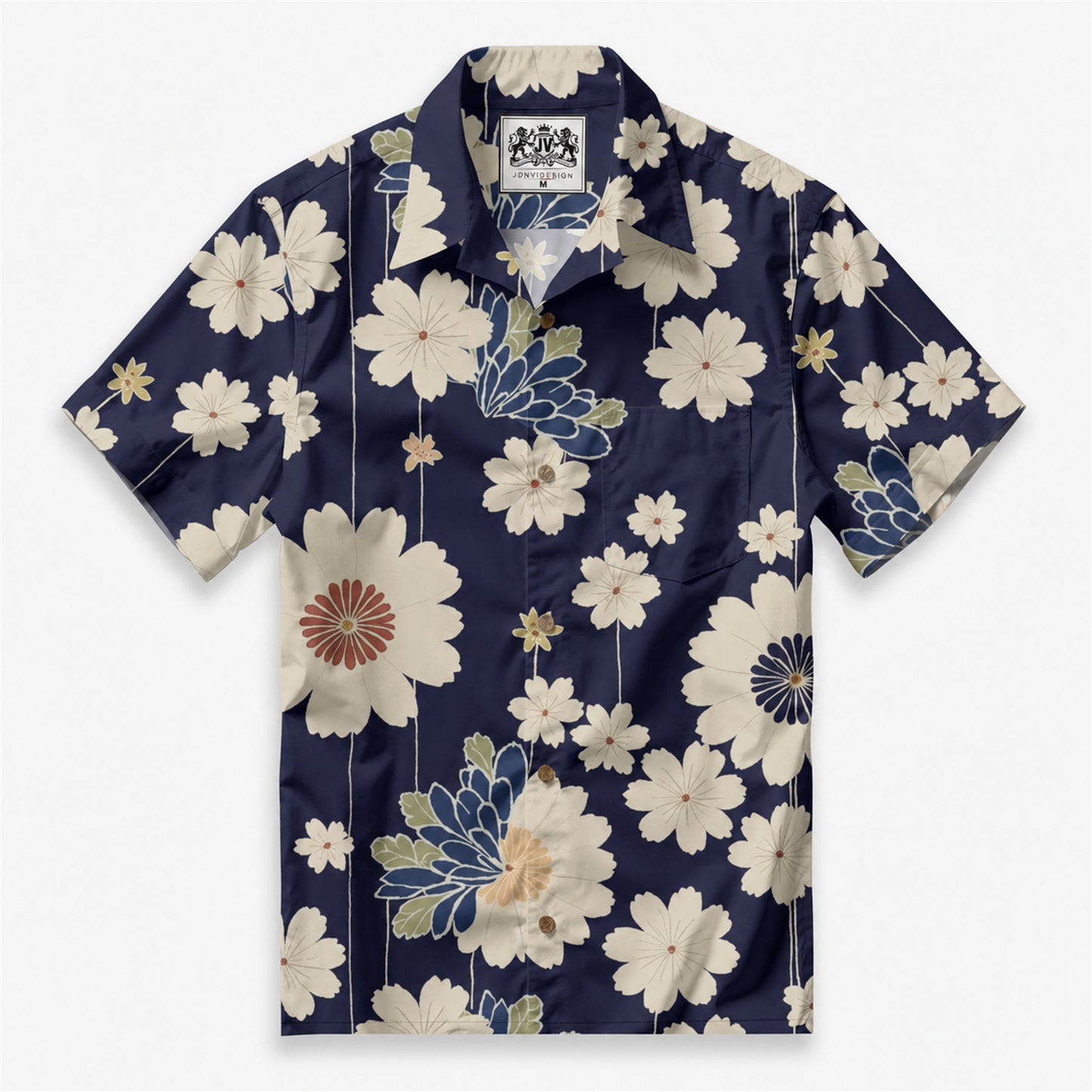 Midnight Petal Waltz Camp Shirt