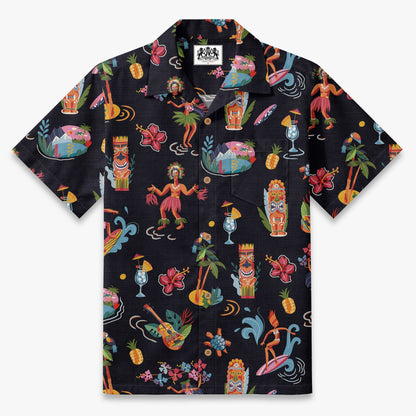 Retro Tiki Luau Hawaiian Camp Shirt