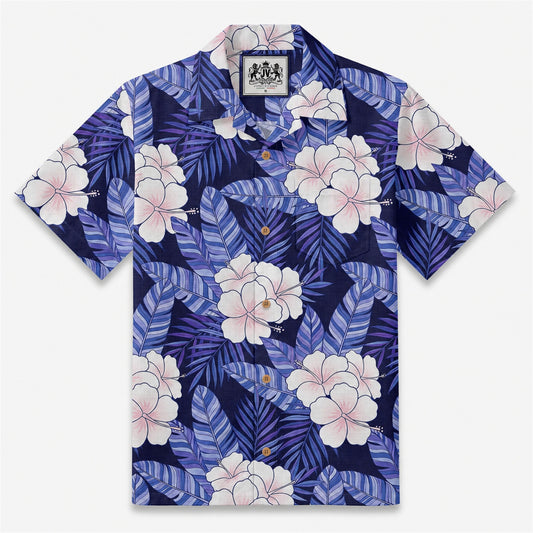 Moonlit Hibiscus Camp Shirt