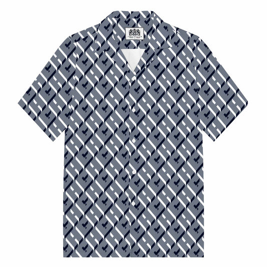 High-Grade Gray Style Camp Collar Short Sleeve Shirt