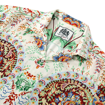 Tropical Floral Pattern Print Short Sleeve Camp Collar Shirt