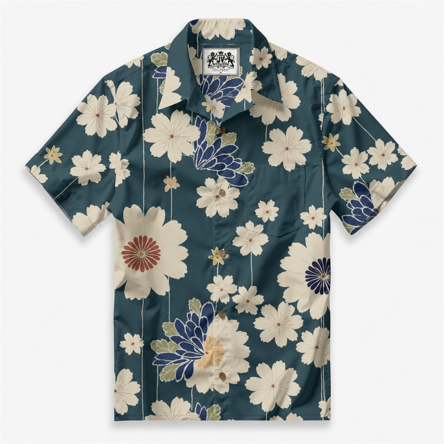 Midnight Petal Waltz Camp Shirt
