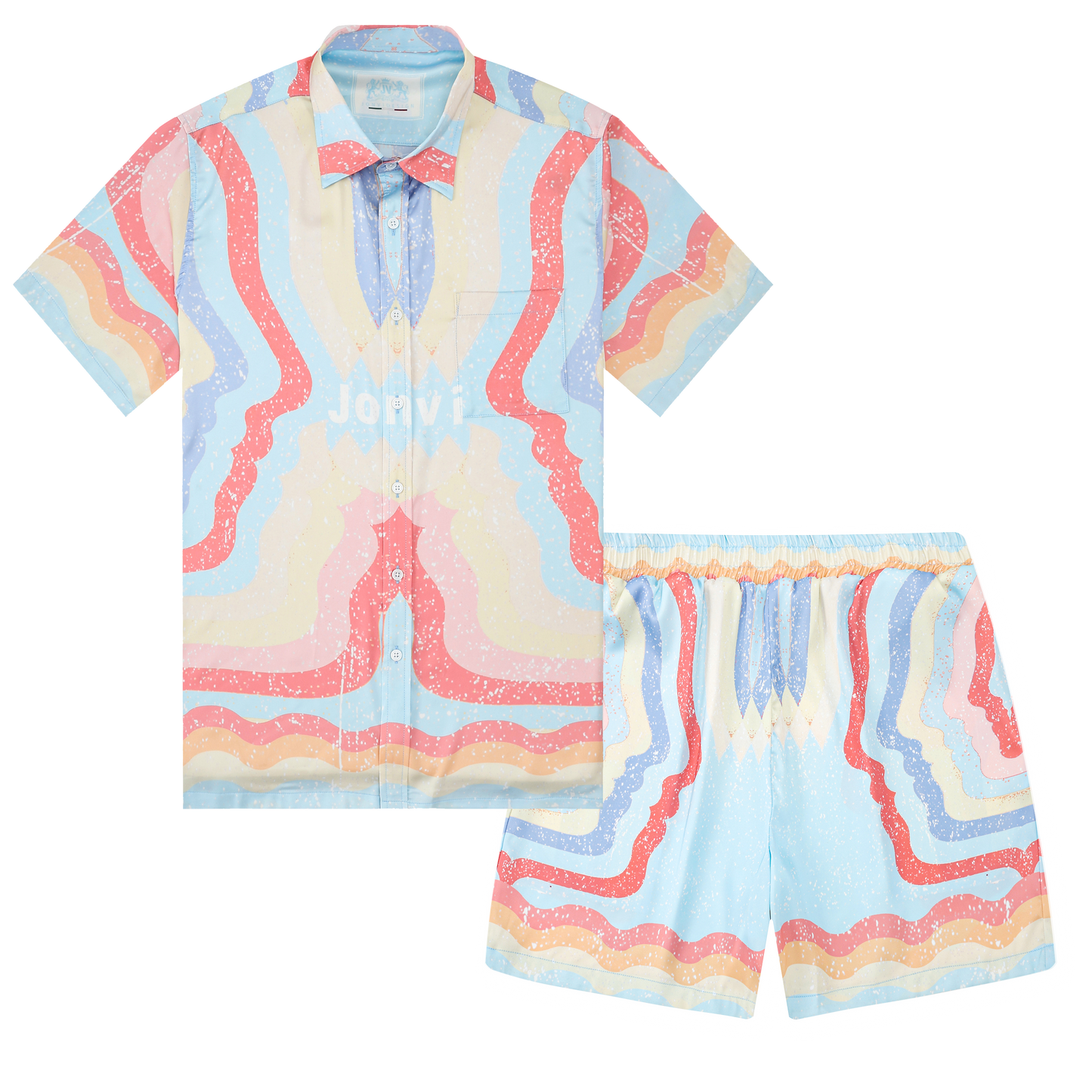 Rainbow Color Drawstring-Free Summer Casual Shorts