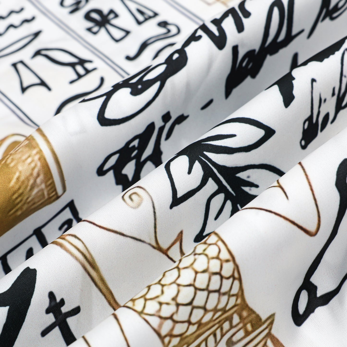 Egyptian Pyramid Pattern Short Sleeve Camp Collar Shirt