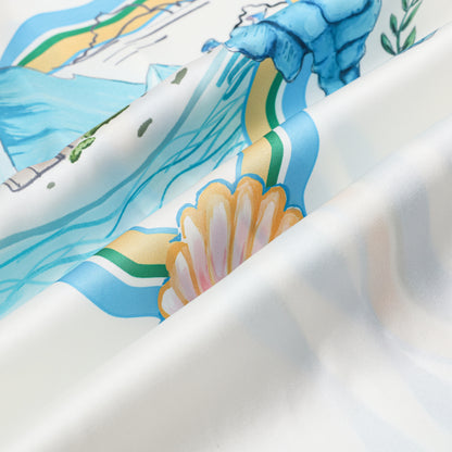 Seahorse Beach Pattern Short Sleeve Camp Collar Shirt