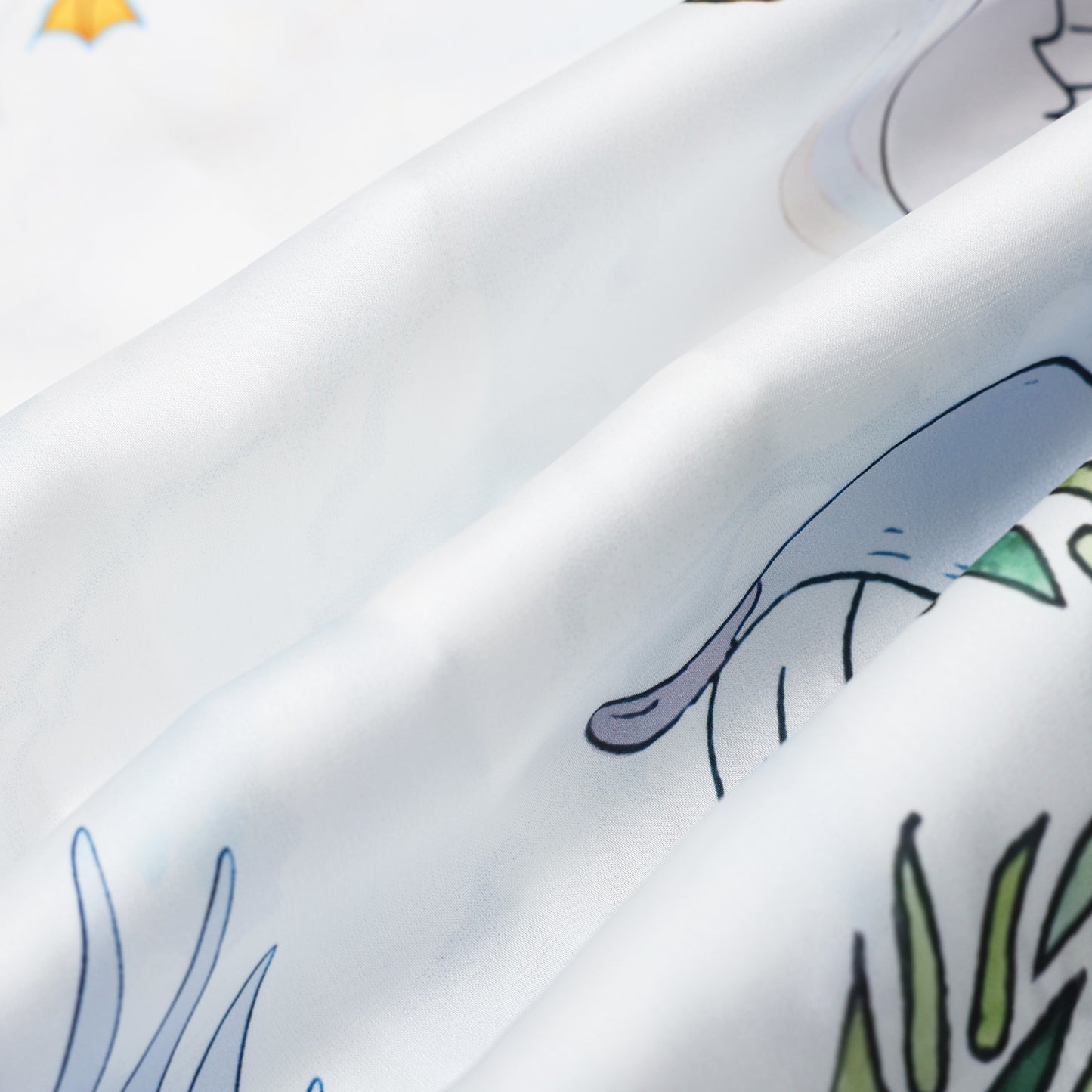 Red-crowned Crane Print Short Sleeve Camp Collar Shirt