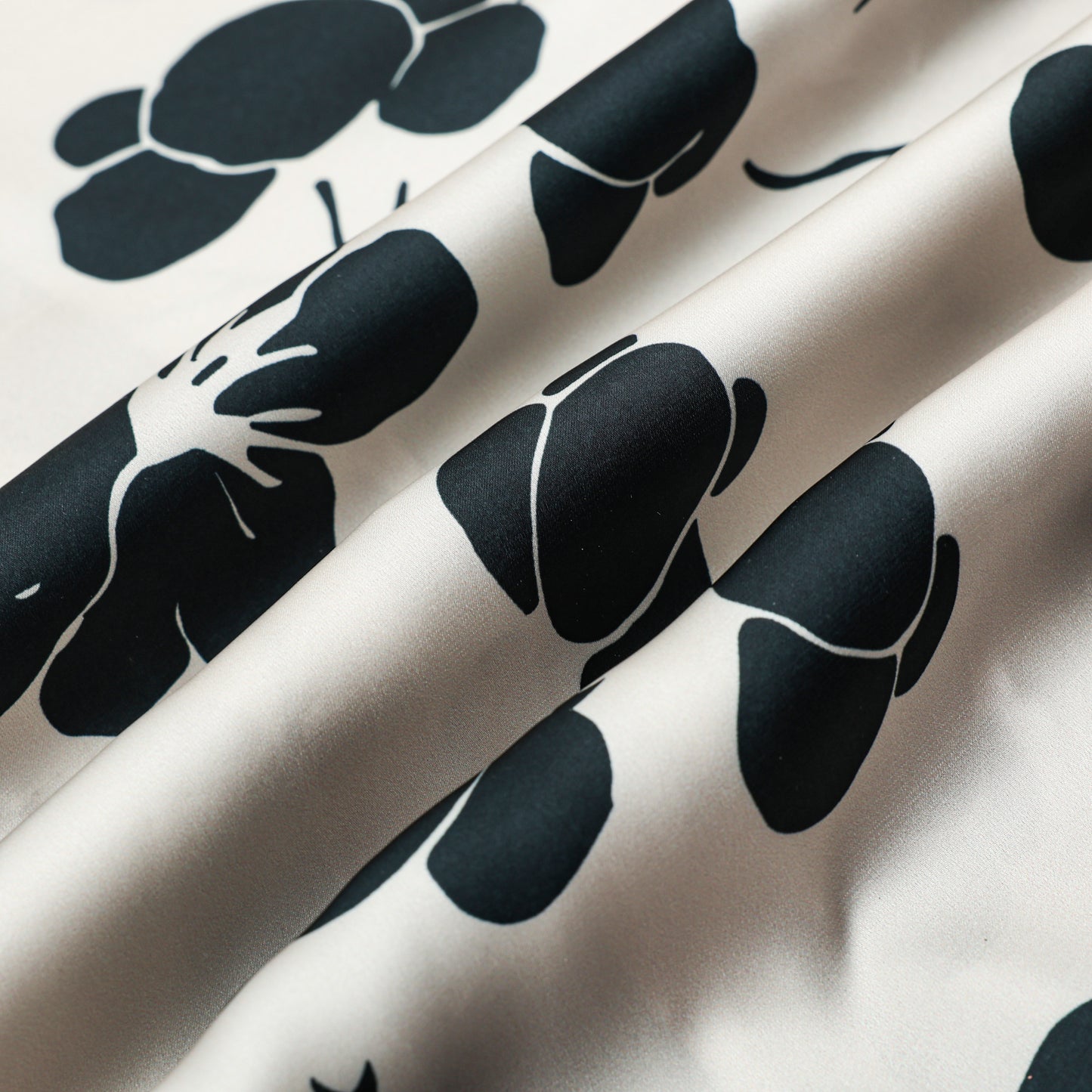 Black Plum Blossom Print Design Camp Collar Short Sleeve Shirt