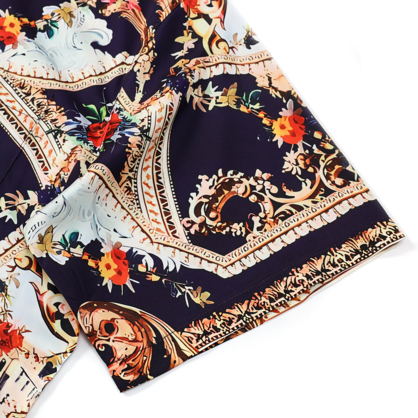 Gorgeous Resort Wear Silk Fiber Short Sleeve Shirt