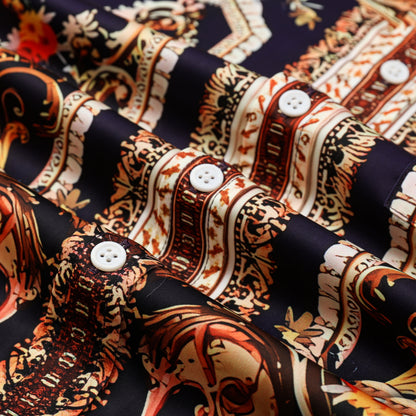Gorgeous Resort Wear Silk Fiber Short Sleeve Shirt