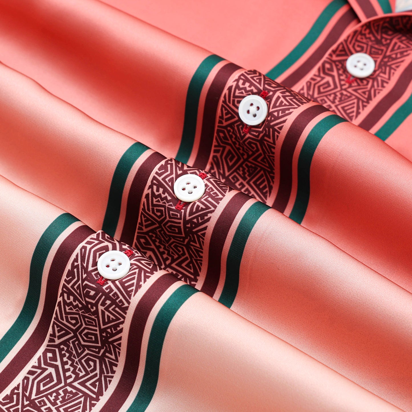 Palm Tree Tiki Themed Pattern Short Sleeve Camp Collar Shirt