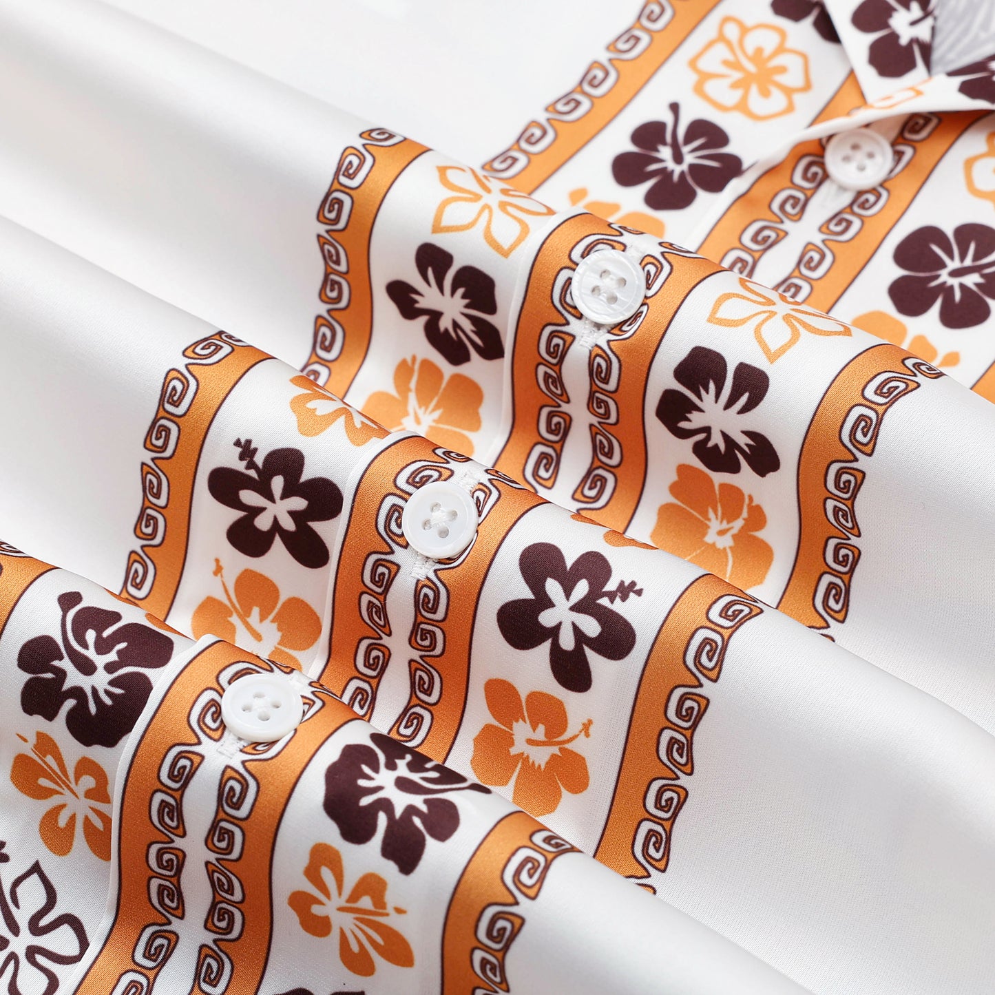 Hawaiian Tiki Themed Pattern Short Sleeve Camp Collar Shirt