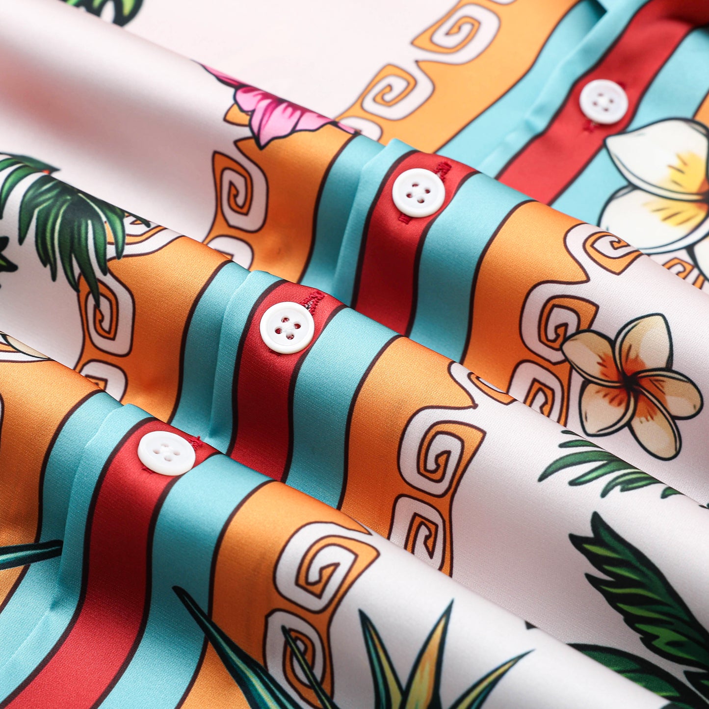 Tropical Vibe Tiki Themed Pattern Short Sleeve Camp Collar Shirt