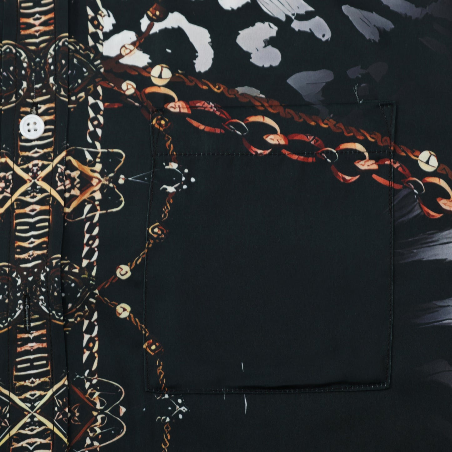 Chain Animal Printed Silk Fiber Short Sleeve Shirt