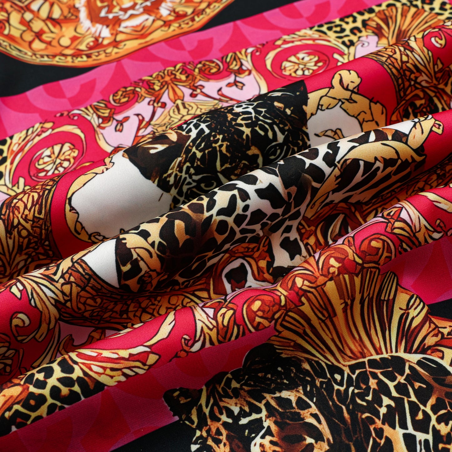 Wild Animal Design Silk Fiber Short Sleeve Shirt
