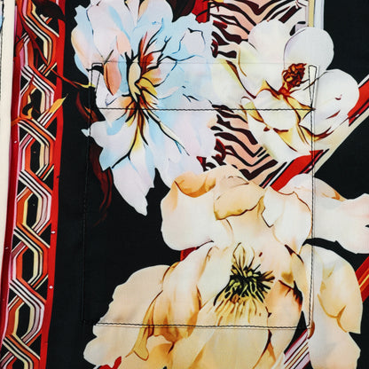Luxury Flower Print Silk Fiber Short Sleeve Shirt