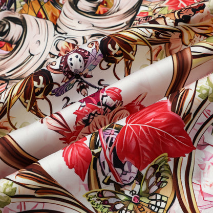 Floral Blossom Printed Silk Fiber Short Sleeve Casual Shirt