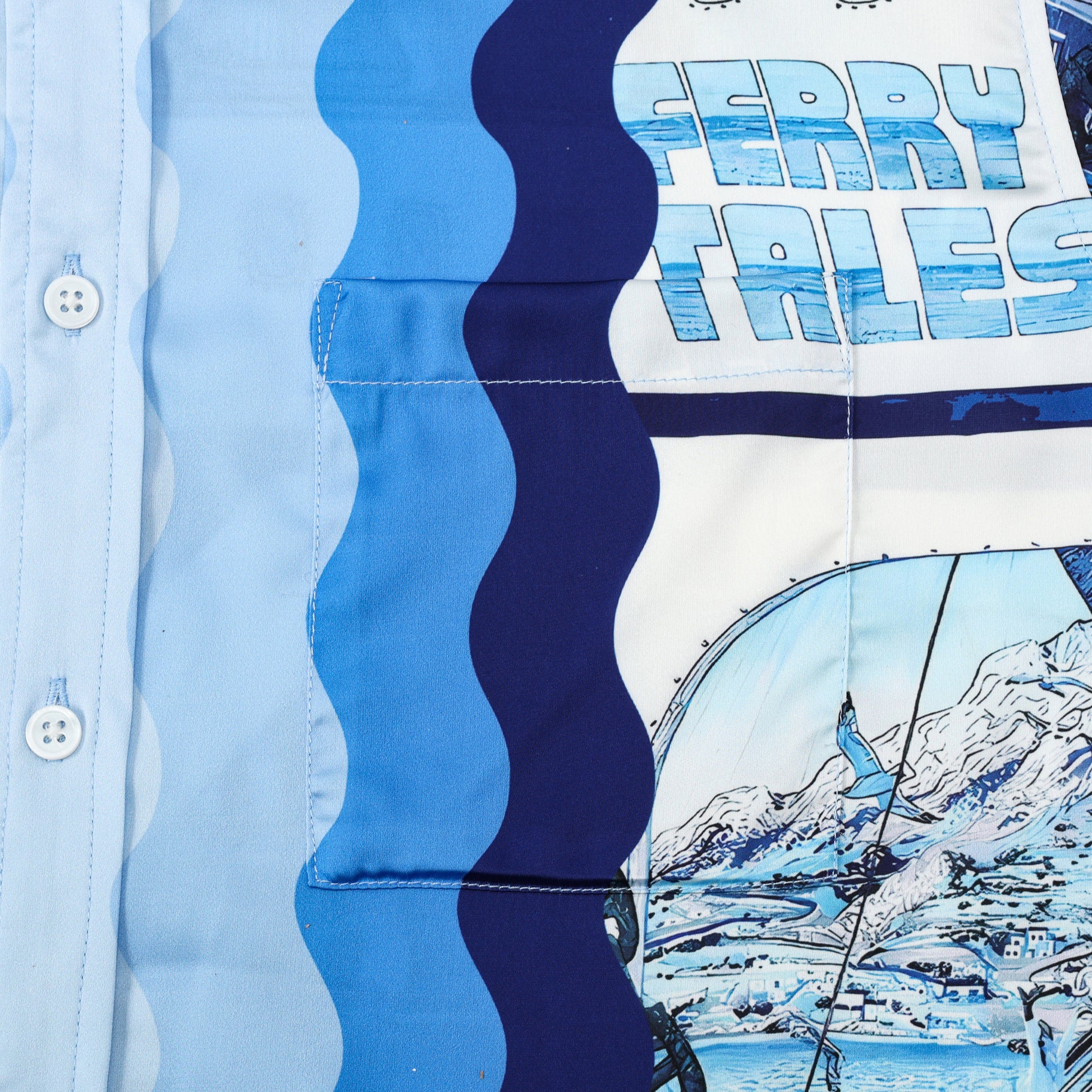 Ferry Comic Pattern Short Sleeve Casual Shirt Jonvidesign