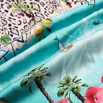 Vacance Summer Printed Silk Fiber Short Sleeve Shirt