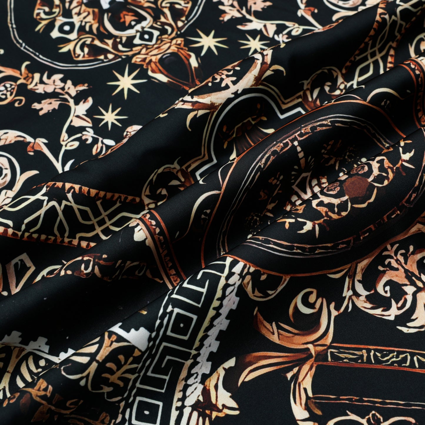 Glam Style Pattern Silk Fiber Short Sleeve Shirt