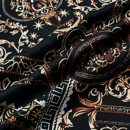 Glam Style Pattern Silk Fiber Short Sleeve Shirt