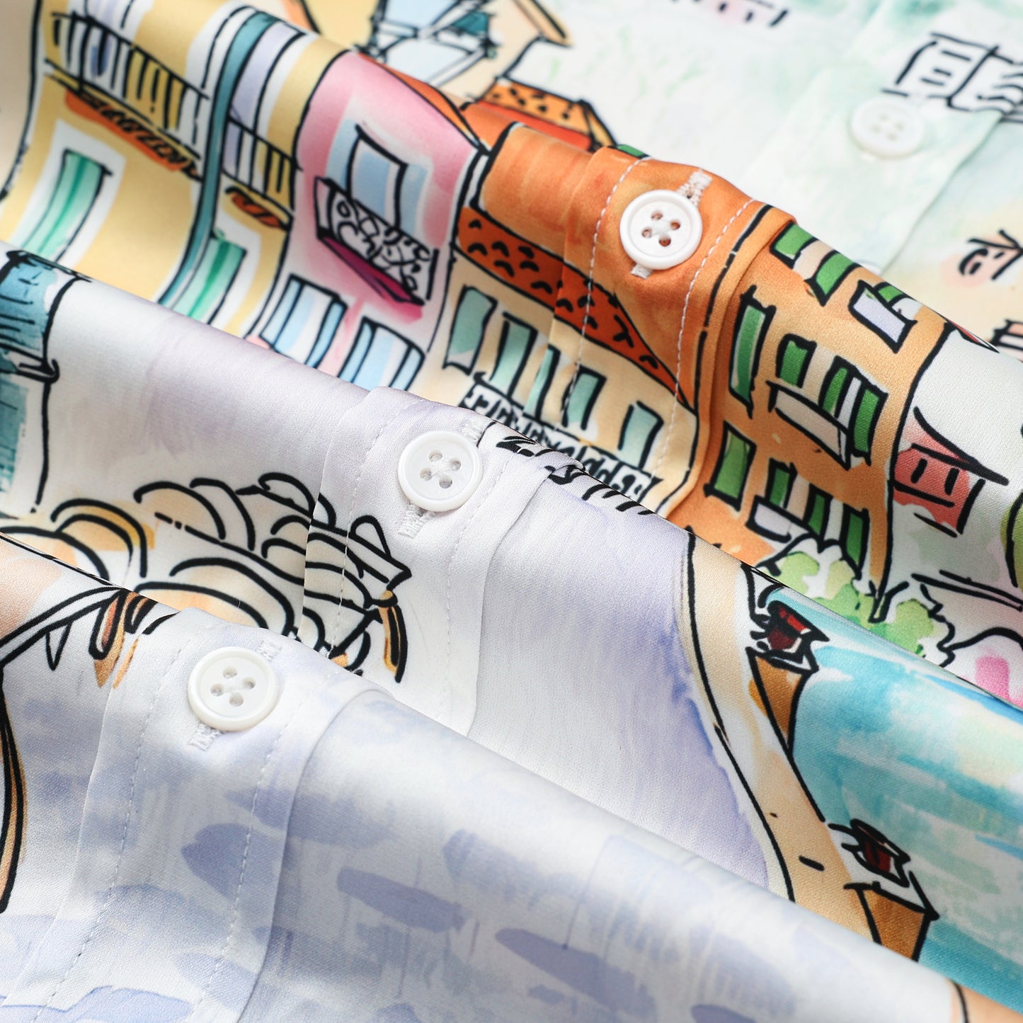 Coastal Town Theme Resort Wear Short Sleeve Shirt