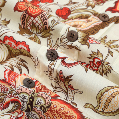 Floral Pattern Short Sleeve Sports Shirt Festival Wear