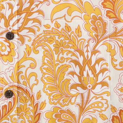Yellow Floral Pattern Short Sleeve Sports Shirt