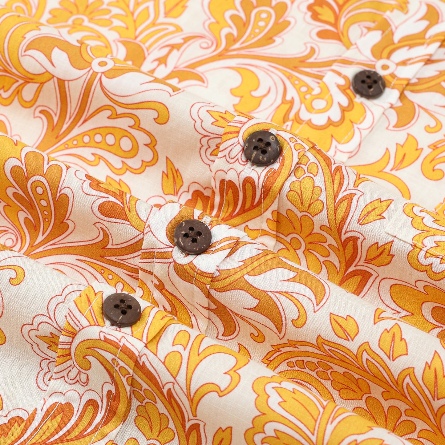 Yellow Floral Pattern Short Sleeve Sports Shirt