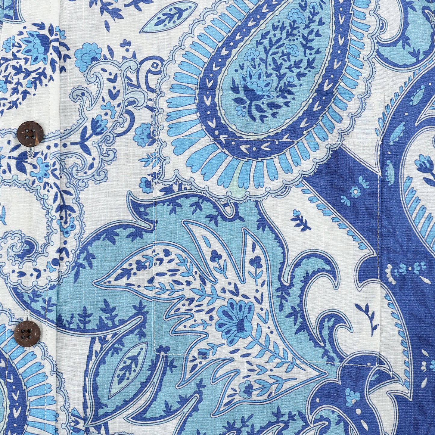 Blue Paisley Pattern Short Sleeve Sports Shirt Festival Wear