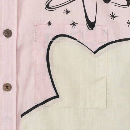 Star Planet Pattern Western Wear Short Sleeve Shirt for Men