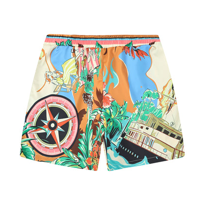 Floral Summber Design Resort Waistband Shorts