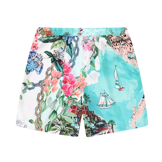 Vacance Summer Pattern Waistband Shorts