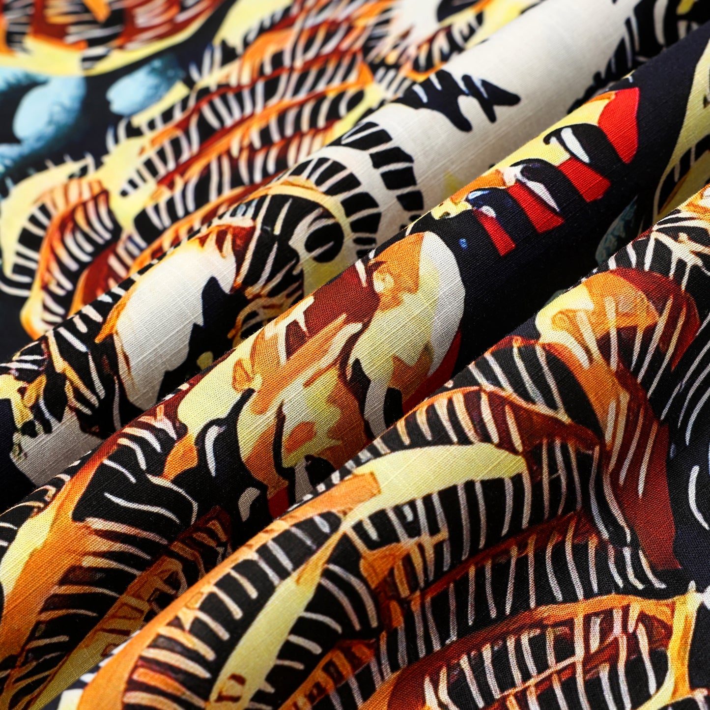 Roar Tiger Printed Camp Collar Short Sleeve Shirt