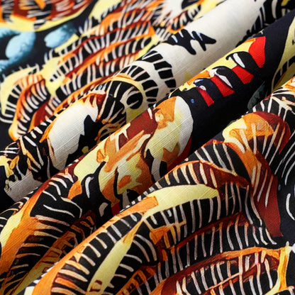 Roar Tiger Printed Camp Collar Short Sleeve Shirt